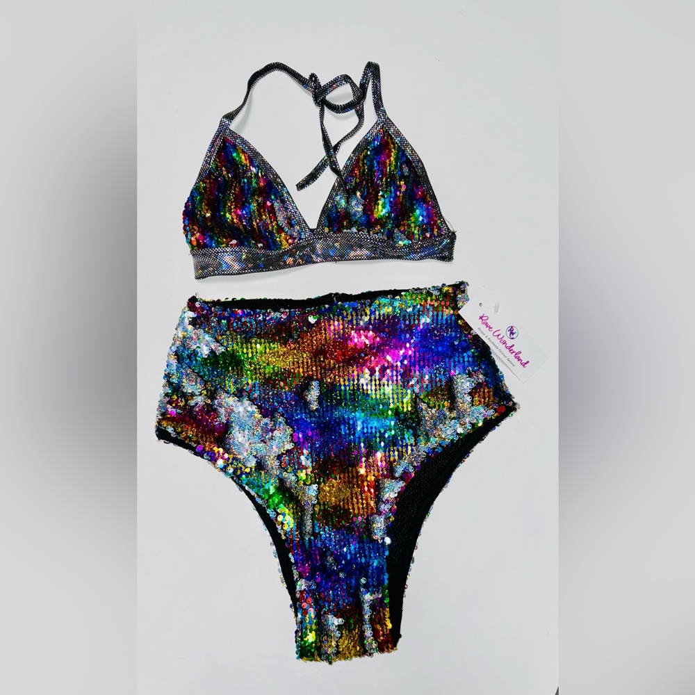 Rainbow 2 Piece Color Shift Bikini Festival Wear🌈